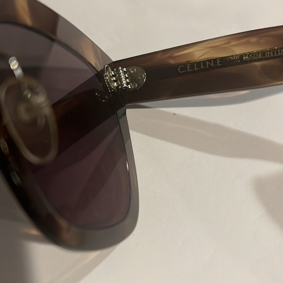 CELINE CLASSIC EMBOSSED LOGO SUNGLASSES PHOEBE PHILO  BROWN PRISTINE NWOT - Picture 9 of 9